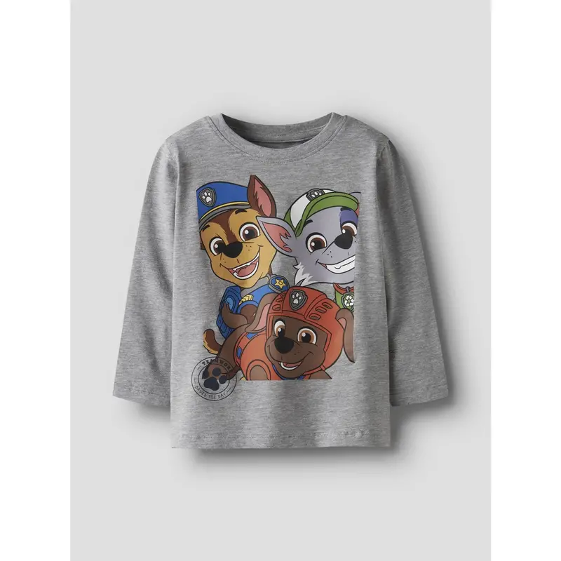 Name It Grey Melange Nmmnitin Paw Ls Nreg Top Box Cplg 3