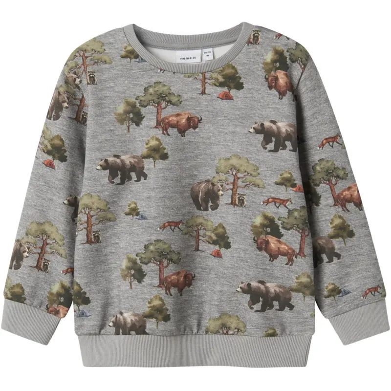 Name It Grey Melange Nmmolin Ls Nreg Sweat Bru Box 1