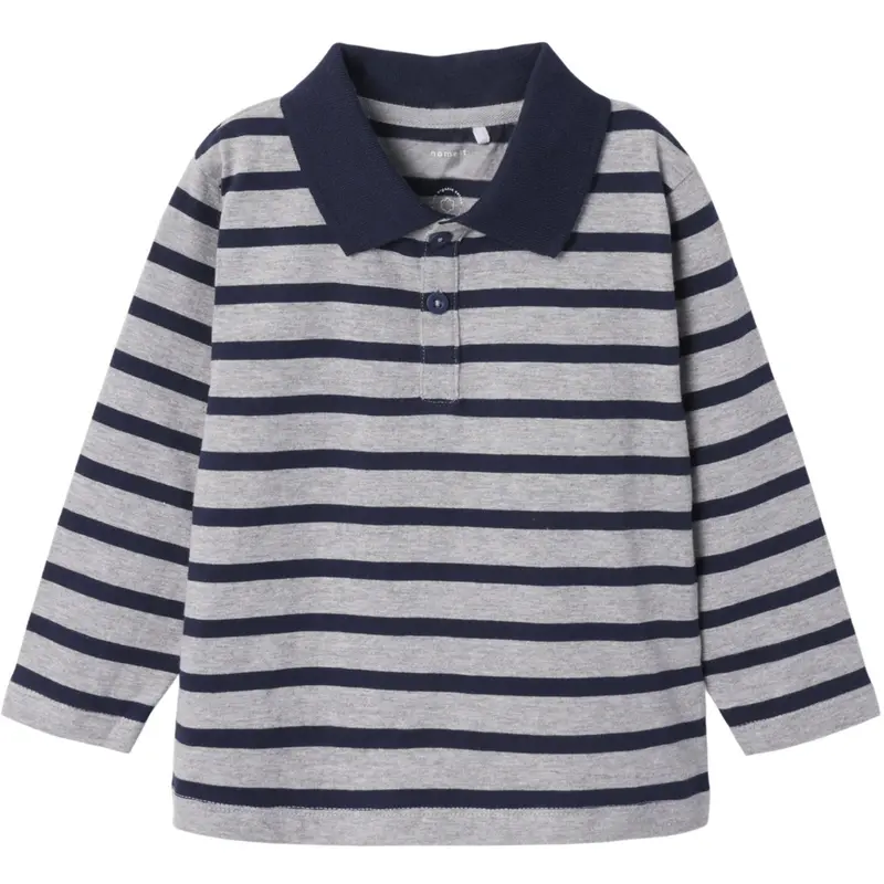 Name It Grey Melange Nmmotis Ls Nreg Polo 1