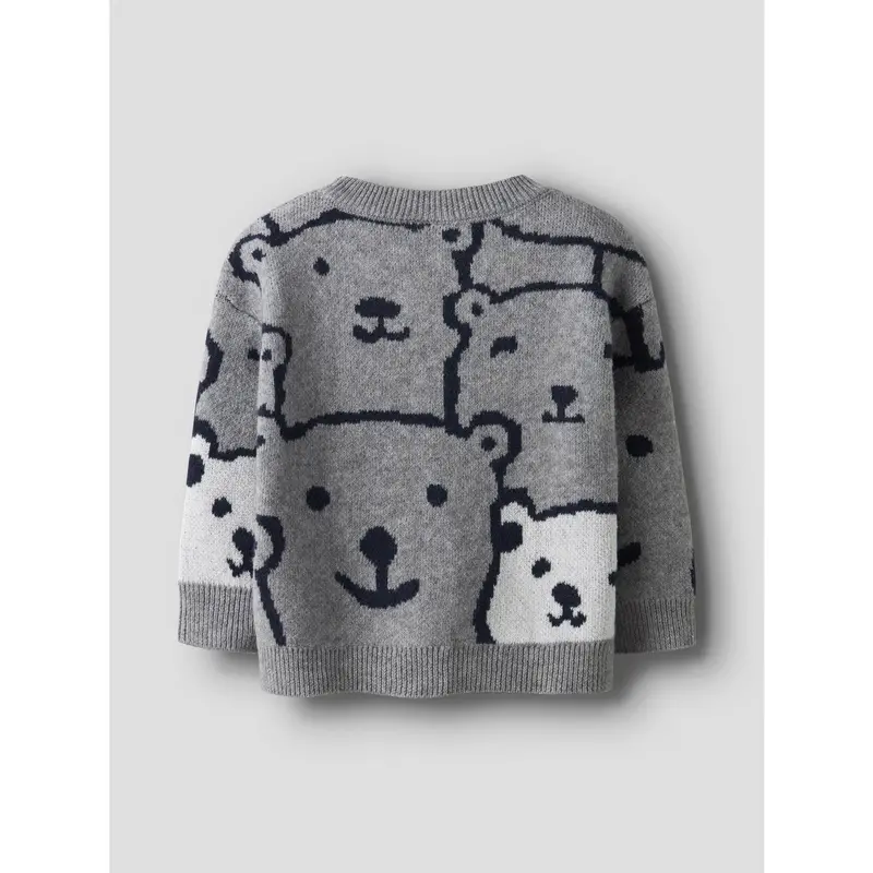 Name It Grey Melange Nmmsauel Ls Loose Knit 2