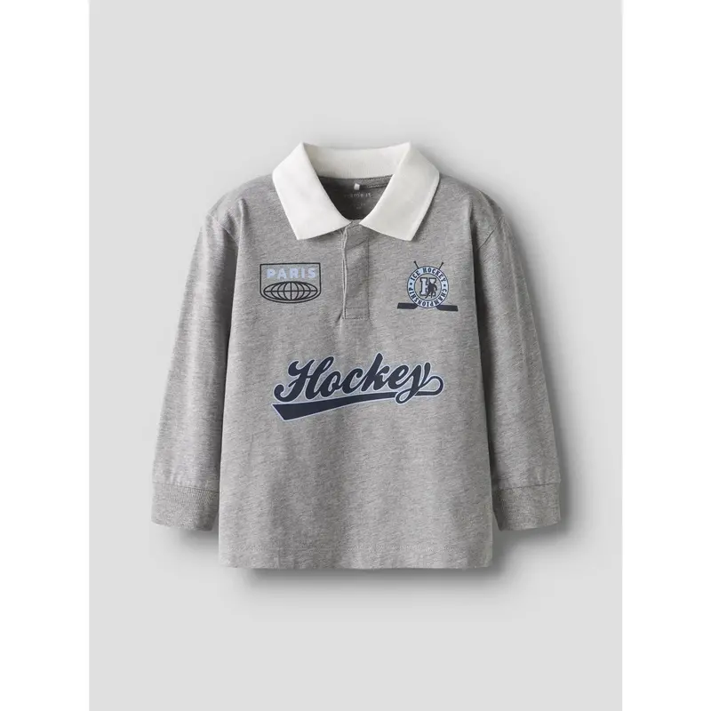 Name It Grey Melange Nmmsido Ls Nreg Polo Top 3