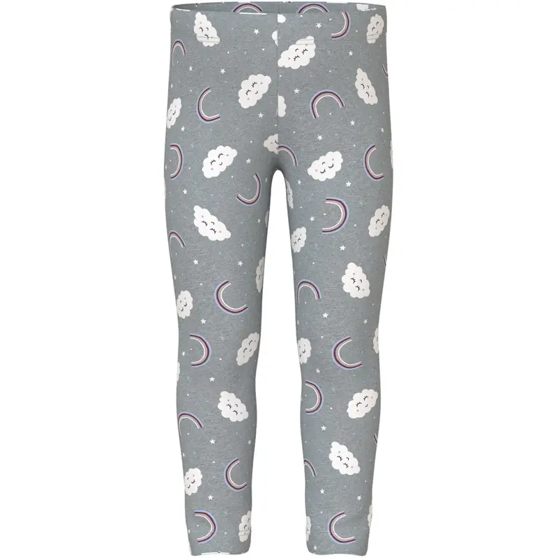 Name It Grey Melange Rainbow Clouds Nmfdavina Aop Swe Leggings Bru 1