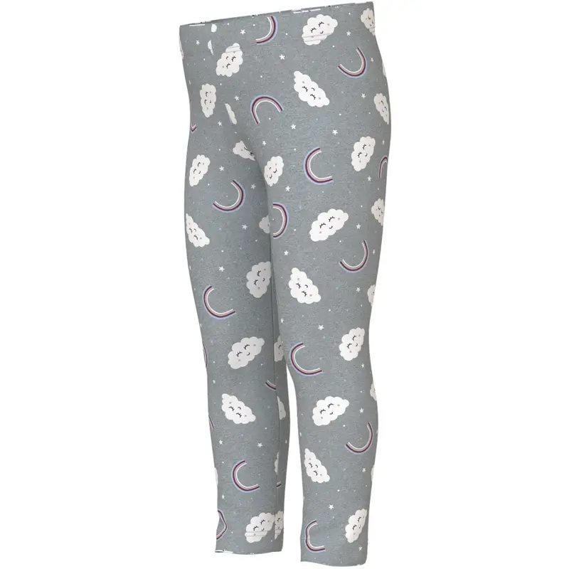 Name It Grey Melange Rainbow Clouds Nmfdavina Aop Swe Leggings Bru 2
