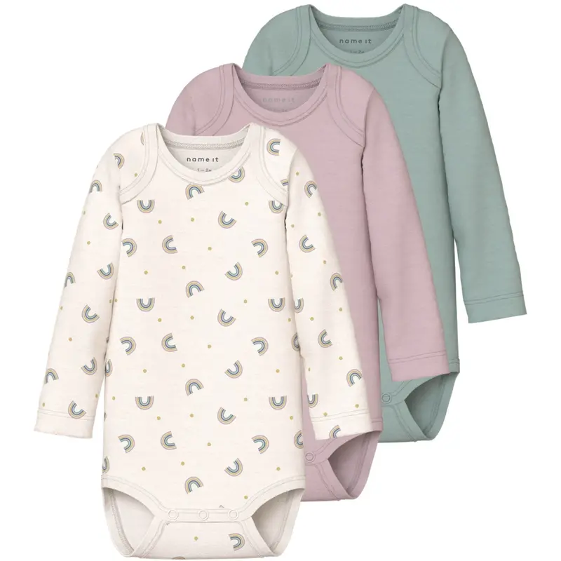 Name It Jet Stream Nbfbody 3P Ls Jet Rainbow Noos 1