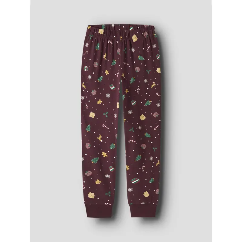Name It Jule Natsæt Burgundy Xmas Aop 3