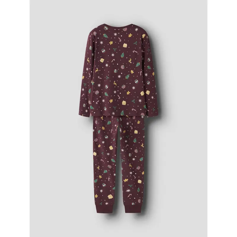Name It Jule Natsæt Burgundy Xmas Aop 4