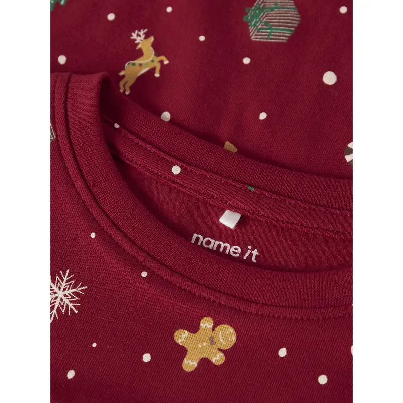 Name It Jule Nattøj Sæt Jester Red Xmas Aop 2