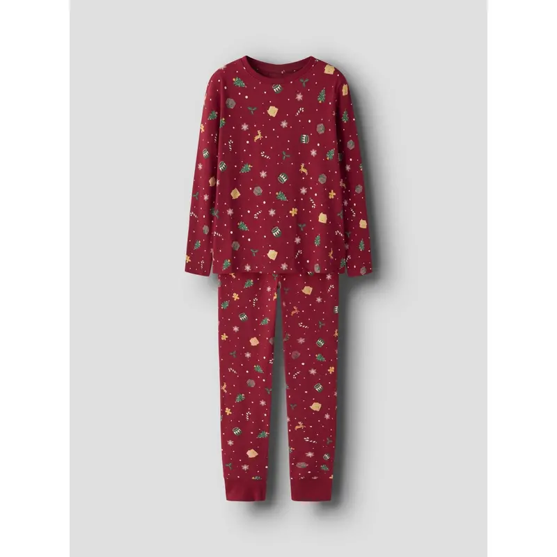 Name It Jule Nattøj Sæt Jester Red Xmas Aop 5