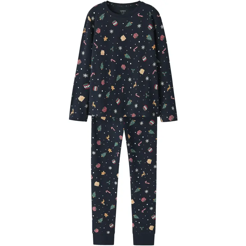 Name It Jule Nattøj Sæt Navy Blazer Xmas Aop 1