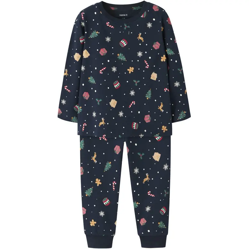 Name It Jule Nattøj Sæt Navy Blazer Xmas Aop 1