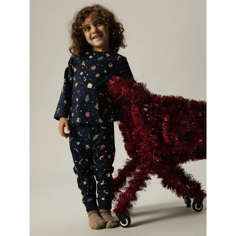 Name It Jule Nattøj Sæt Navy Blazer Xmas Aop 2