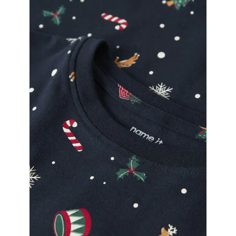Name It Jule Nattøj Sæt Navy Blazer Xmas Aop 5