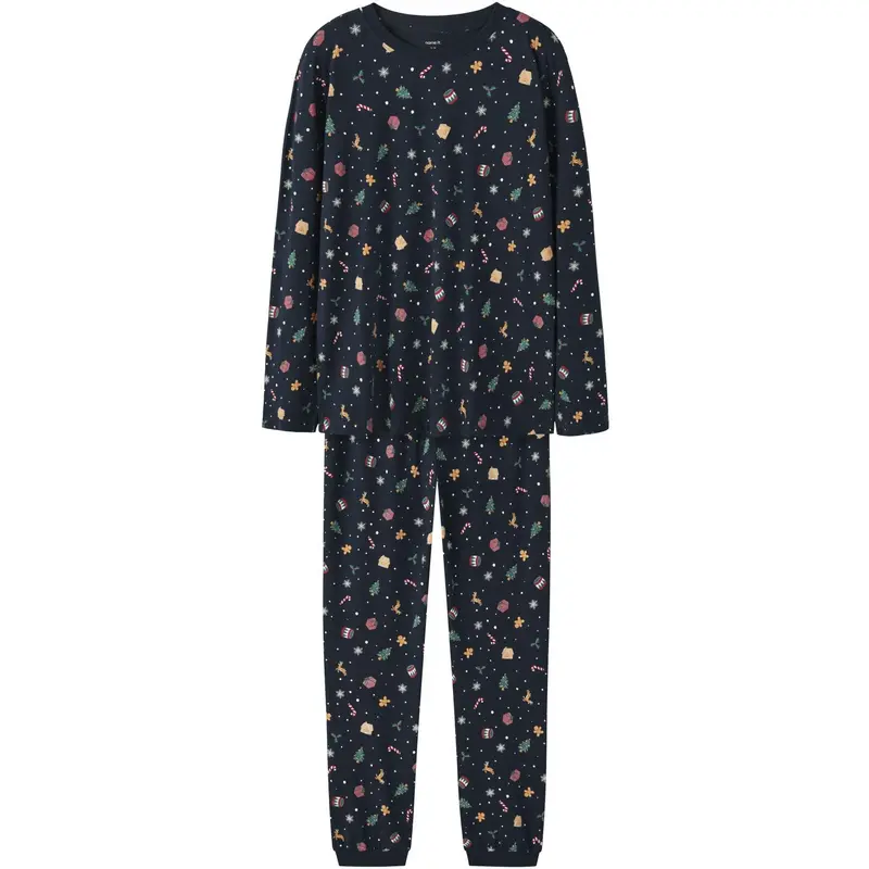 Name It Jule Nattøj Sæt Voksen Navy Blazer Xmas Aop 1