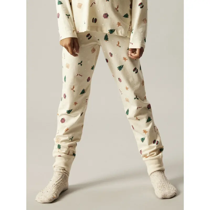 Name It Jule Nattøj Sæt Whitecap Gray Xmas Aop 3