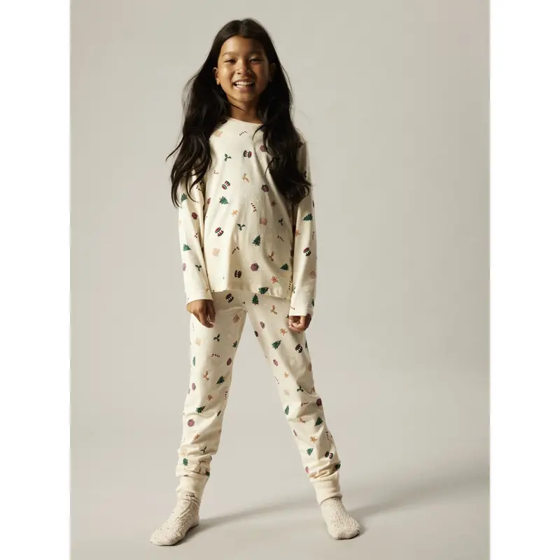 Name It Jule Nattøj Sæt Whitecap Gray Xmas Aop 8