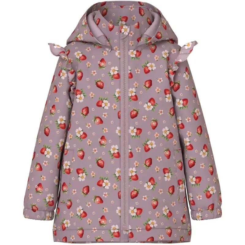 Name It Keepsake Lilac 1 Strawberry Nmfmaxi Jakke Li Flæse Aop 1