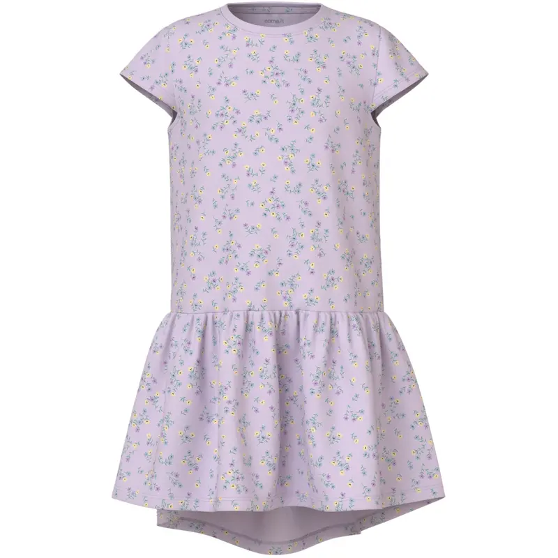 Name It Lavender Fog Little Flower Nkfvigga Capsl Kjole 1