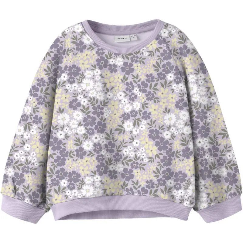 Name It Lavender Fog Nmfdartia Ls Nreg Sweat Unb 1