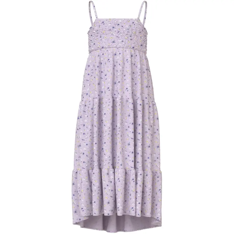 Name It Lavender Fog Small Floral Nkfvinaya Strop Maxi Kjole 1