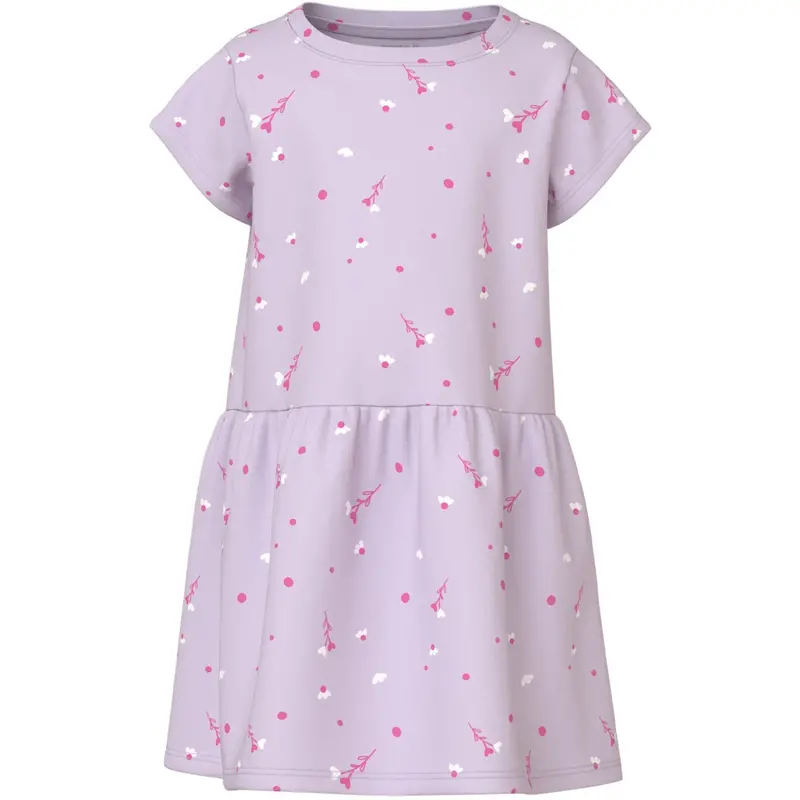 Name It Lavender Fog White Florals Nmfvilinse Capsl Kjole 1