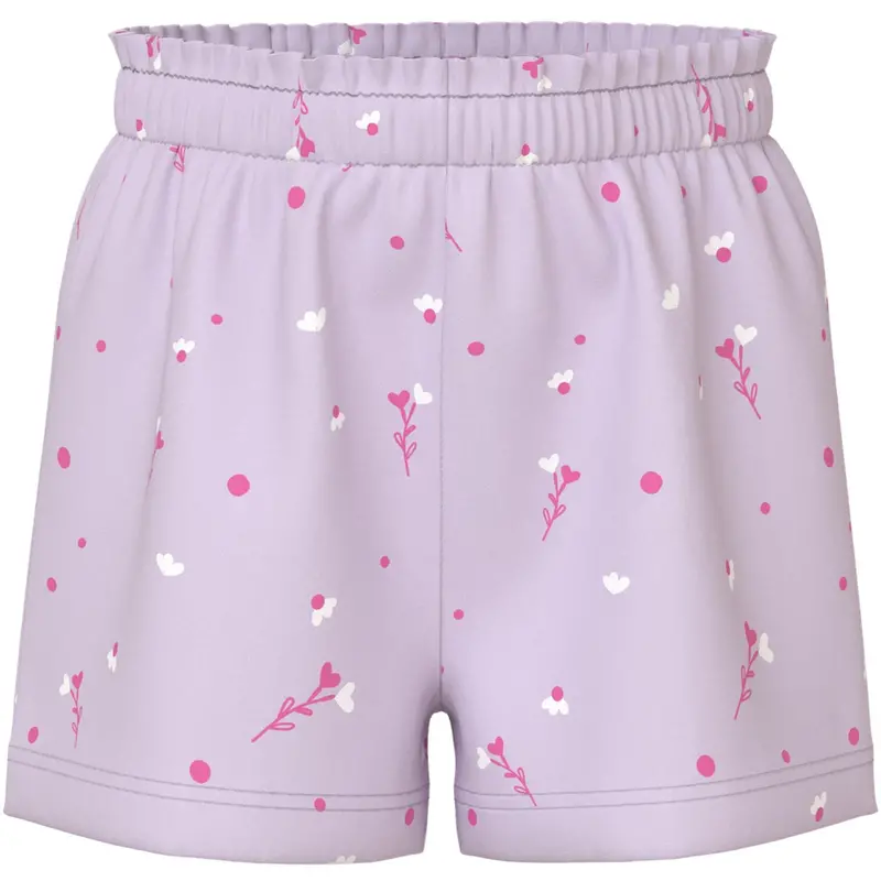 Name It Lavender Fog White Florals Nmfvilinse Shorts 1