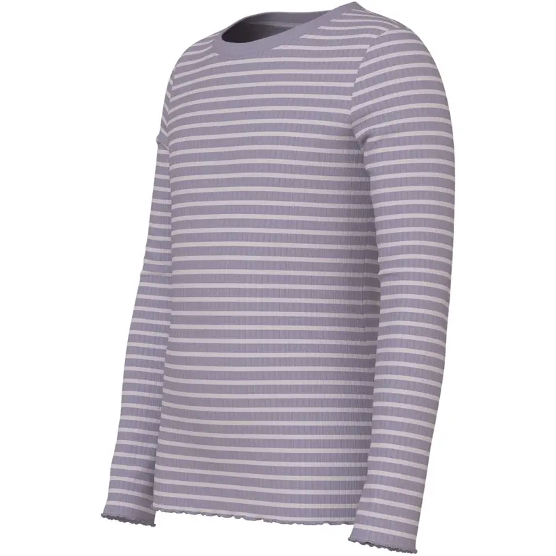 Name It Lavender Gray Lilac Marble Stripe Nkfvemma Ls Slim Top 2