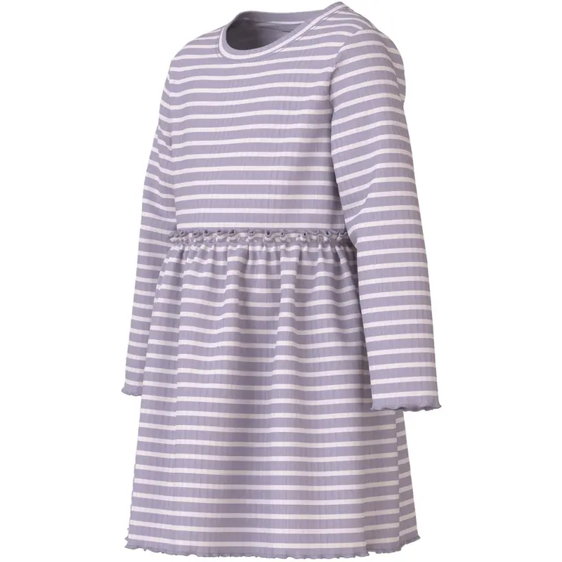 Name It Lavender Gray Lilac Marble Stripe Nmfvemma Ls Kjole 2