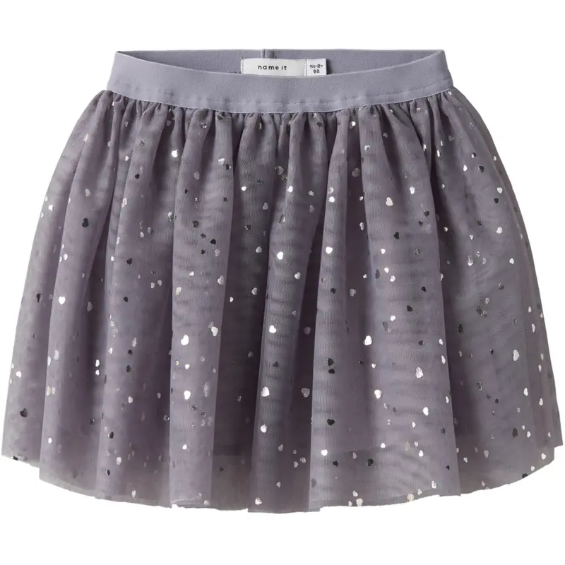 Name It Lavender Gray Silver Foil Nmfterana Tyl Nederdel 1