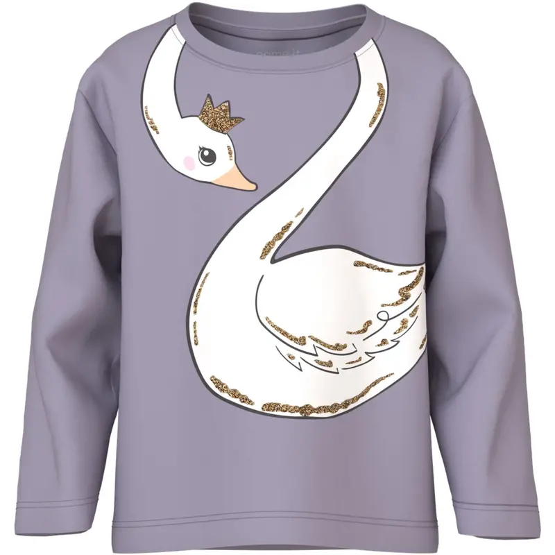 Name It Lavender Gray Swan Princess Nmfvaliane Ls Nreg Top 1