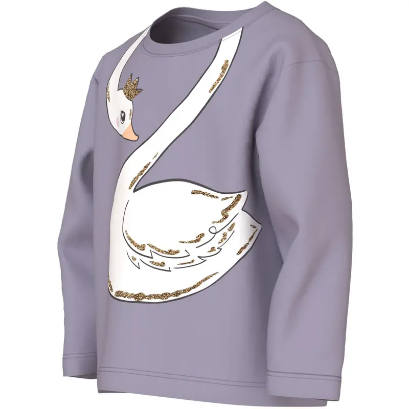 Name It Lavender Gray Swan Princess Nmfvaliane Ls Nreg Top 2
