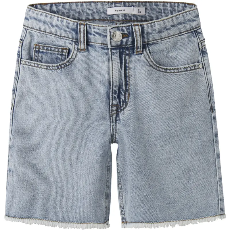Name It Light Blue Bleached Denim Nkfbella Hw Wide Dnm Shorts 1488-Be Noos 1