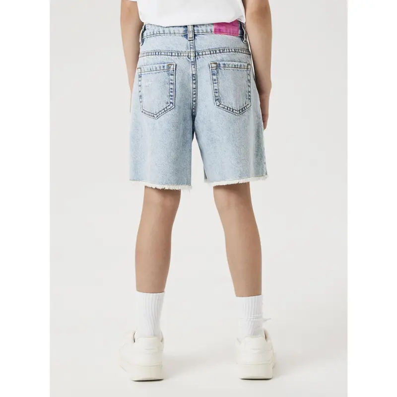 Name It Light Blue Bleached Denim Nkfbella Hw Wide Dnm Shorts 1488-Be Noos 5