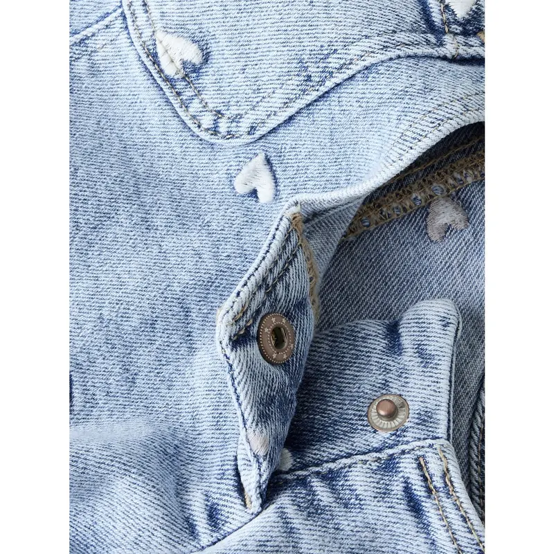 Name It Light Blue Bleached Denim Nmfelina Dnm Emb Spencer 2633-Fr T 2
