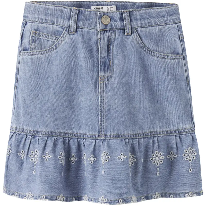 Name It Light Blue Denim Anglaise Nkfhallie Dnm Anglaise Nederdel 1026-Ov H 1