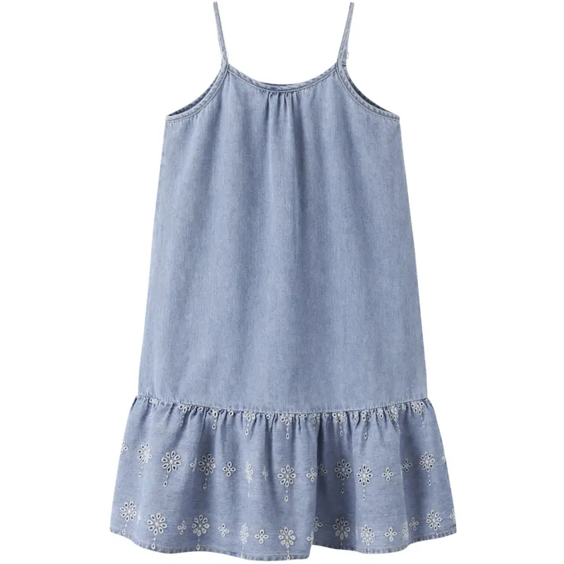 Name It Light Blue Denim Anglaise Nkfhaven Dnm Anglaise Kjole 1026-Ov H 1