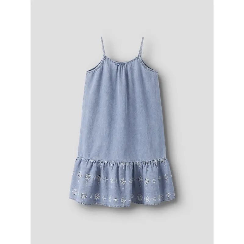 Name It Light Blue Denim Anglaise Nkfhaven Dnm Anglaise Kjole 1026-Ov H 3