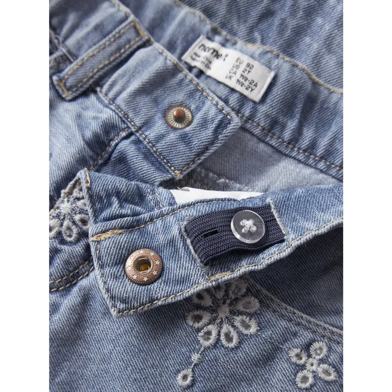 Name It Light Blue Denim Anglaise Nmfrose Mom Dnm Anglai Shorts 1026-Ov H 3