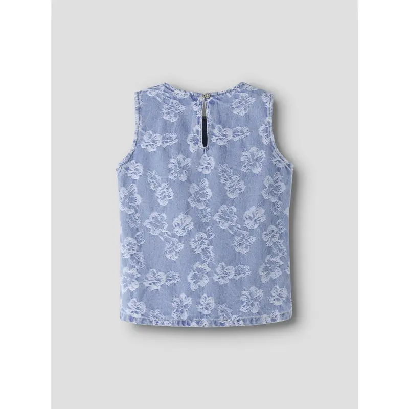 Name It Light Blue Denim Flowers Nkflucy Sl Dnm Jacq Top 2440-Ja H 2