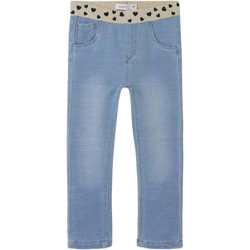 Name It Light Blue Denim Lurex Hearts Nmfsalli Slim Swe Jeans 1190-Bo Noos 1