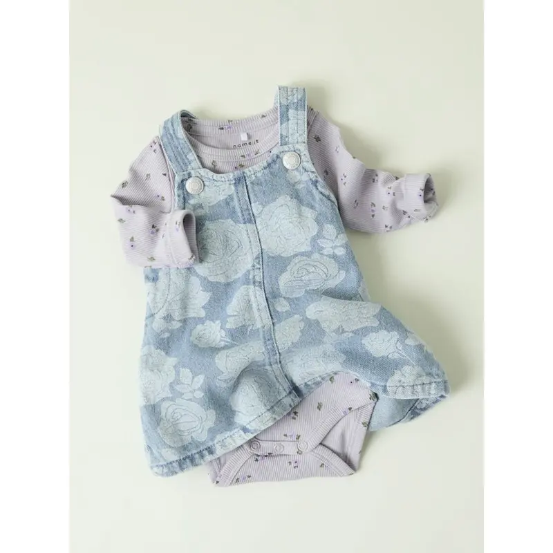 Name It Light Blue Denim Nbfsilla Dnm Hagesmæk Spencer Kjole 2121-Za H 2