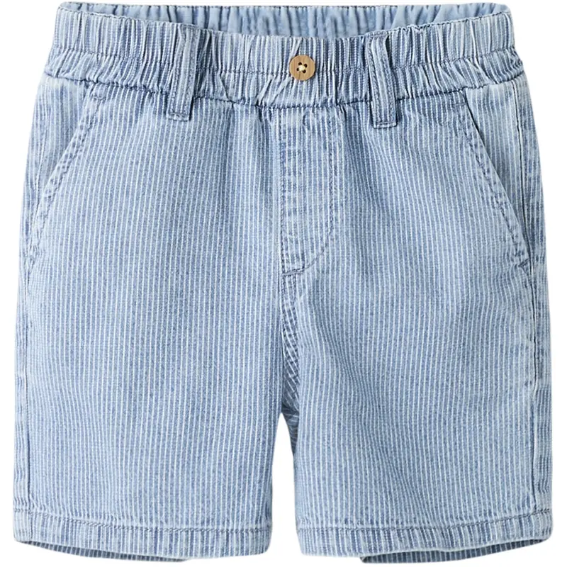 Name It Light Blue Denim Nmmryan Jog Stripe Dnm L Shorts 1910-Ip 1