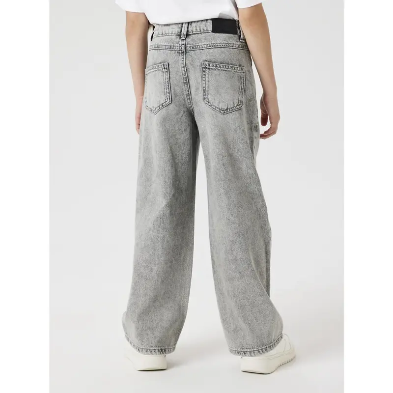 Name It Light Grey Denim Nkfrose Hw Wide Jeans Destr 1411-Be Noos 3