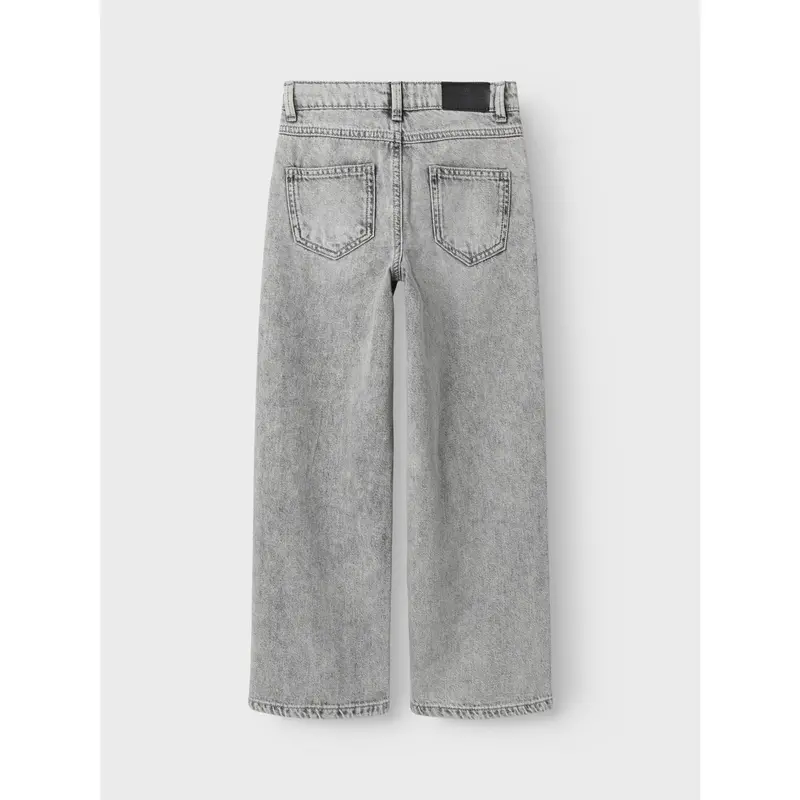 Name It Light Grey Denim Nkfrose Hw Wide Jeans Destr 1411-Be Noos 5