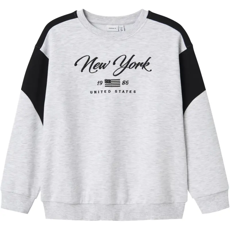 Name It Light Grey Melange Nkmkera Ls Rlx Sweat Unb 1