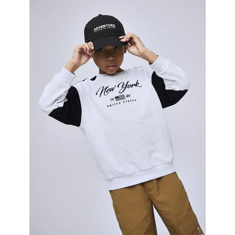 Name It Light Grey Melange Nkmkera Ls Rlx Sweat Unb 3