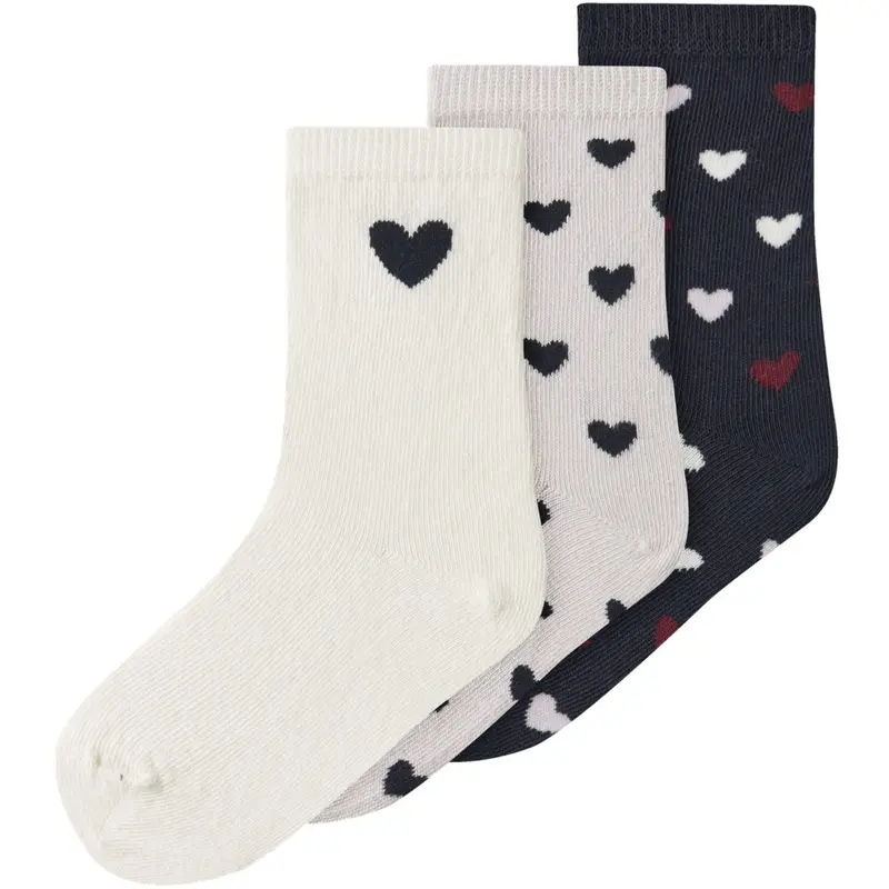 Name It Light Grey Melange Nmftua 3P Strømper 1