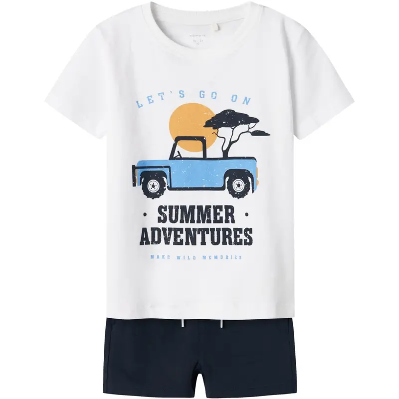 Name It Lucent White Nmmjaspen Ss Shorts Sæt Pb 1
