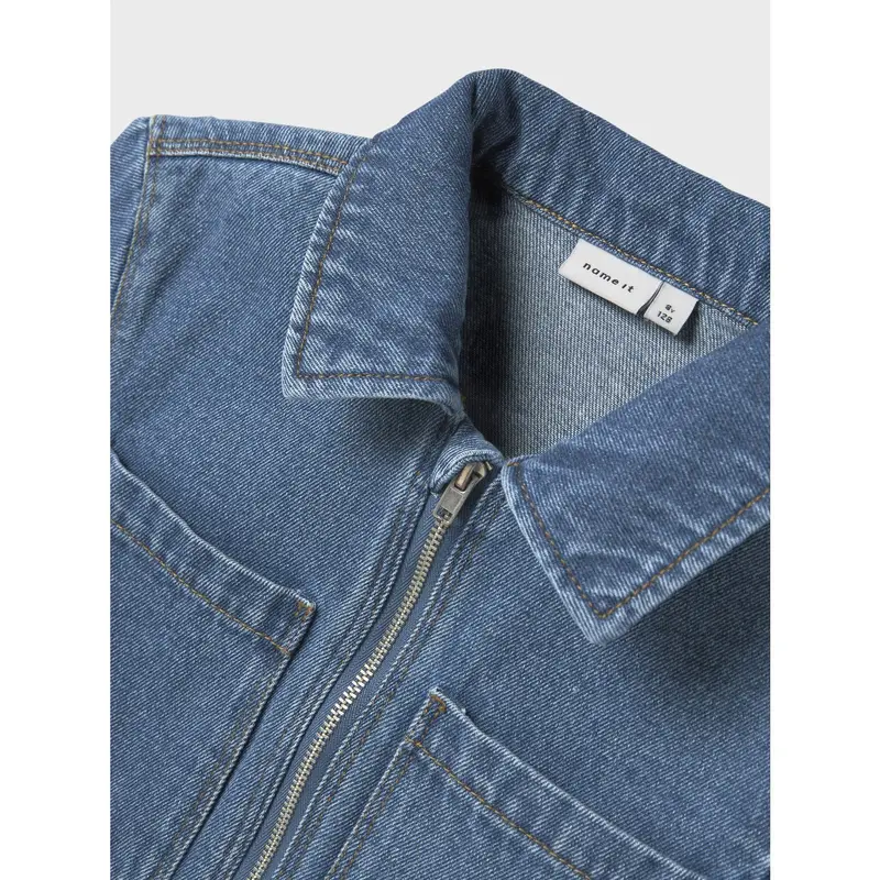 Name It Medium Blue Denim Astrid Zip Denim Kjole 4