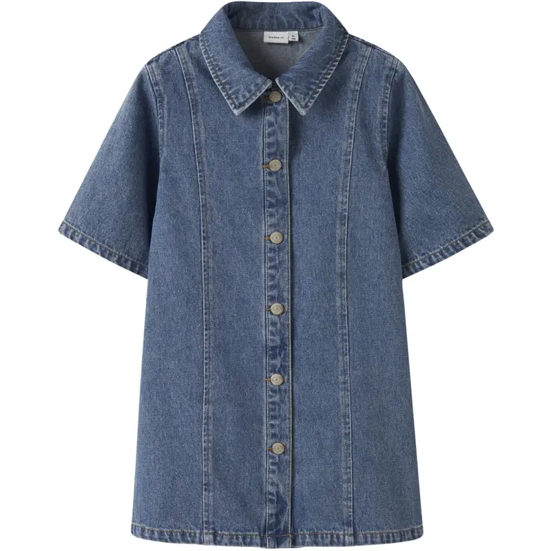 Name It Medium Blue Denim Nkfgianna 2/4 Dnm Kjole 2221-Iz D 1