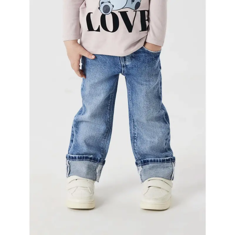 Name It Medium Blue Denim Nmfrose Straight Fold Jeans 4224-Az Noos 3